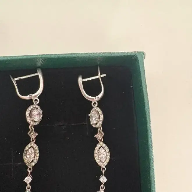 Серьги Swarovski, серебро 925 пробы