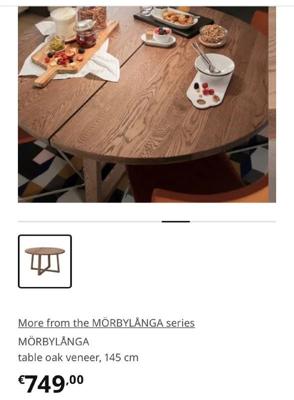 Стол IKEA MÖRBYLÅNGA